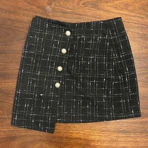Elf Sack -Black Plaid Button-Front Women's Skirt